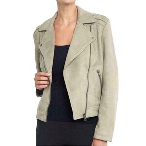 philosophy Suede Moto Jacket - Light Gray. Size L